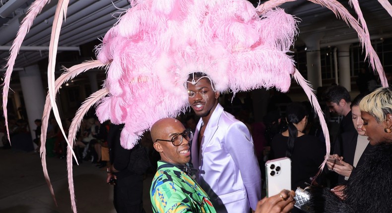 Lil Nas X in the audience at Christian Cowan's Fall/Winter 2023 show.Michael Loccisano/Getty Images