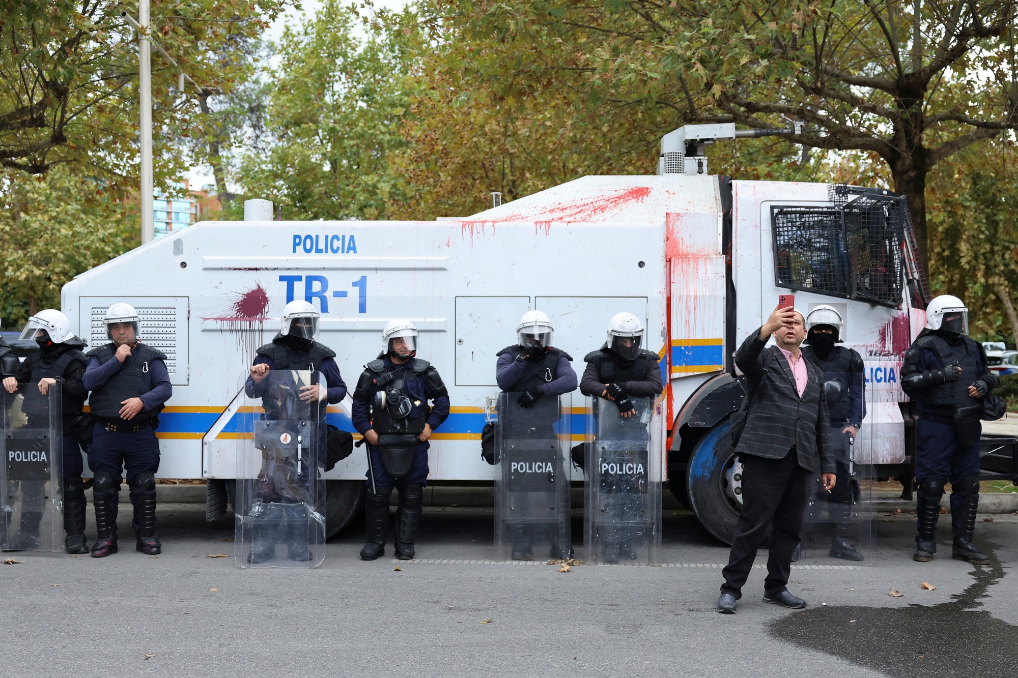 Protivládne protesty v Albánsku.