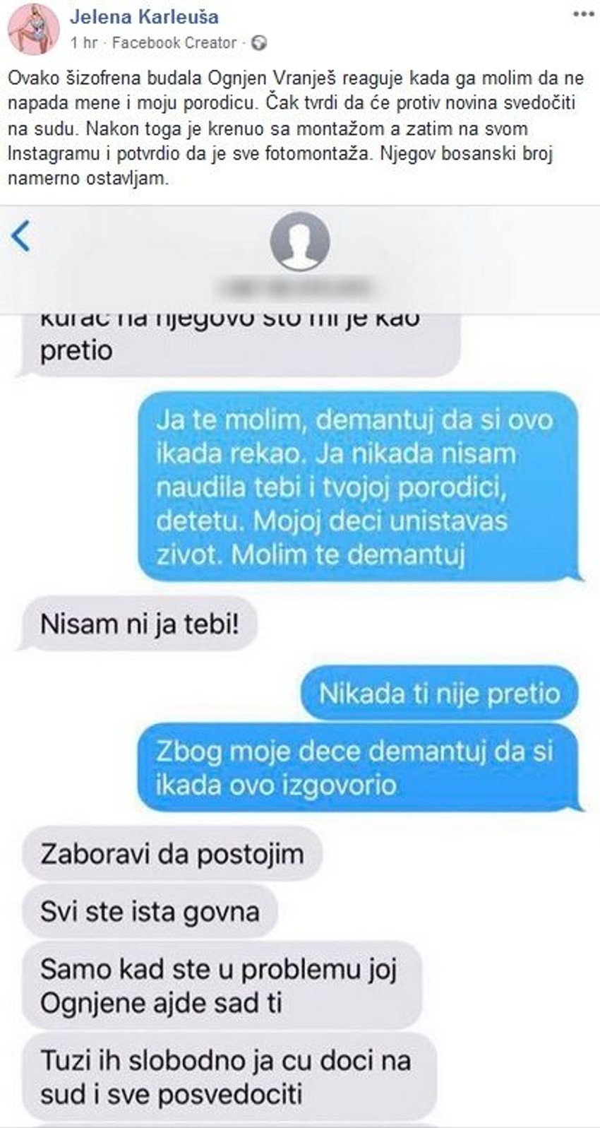Zbog Vranješa nije spavala noćima
