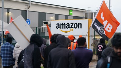 Workers at Amazon's Coventry warehouse went on strike on Black Friday.Jacob King/PA/Getty Images