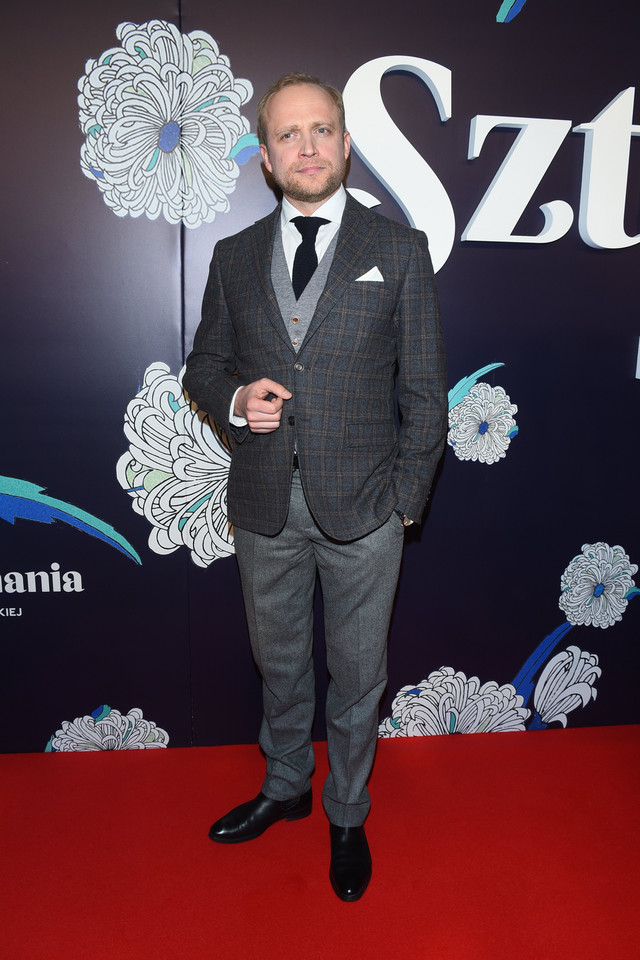 Piotr Adamczyk na premierze filmu "Sztuka kochania" (2017)