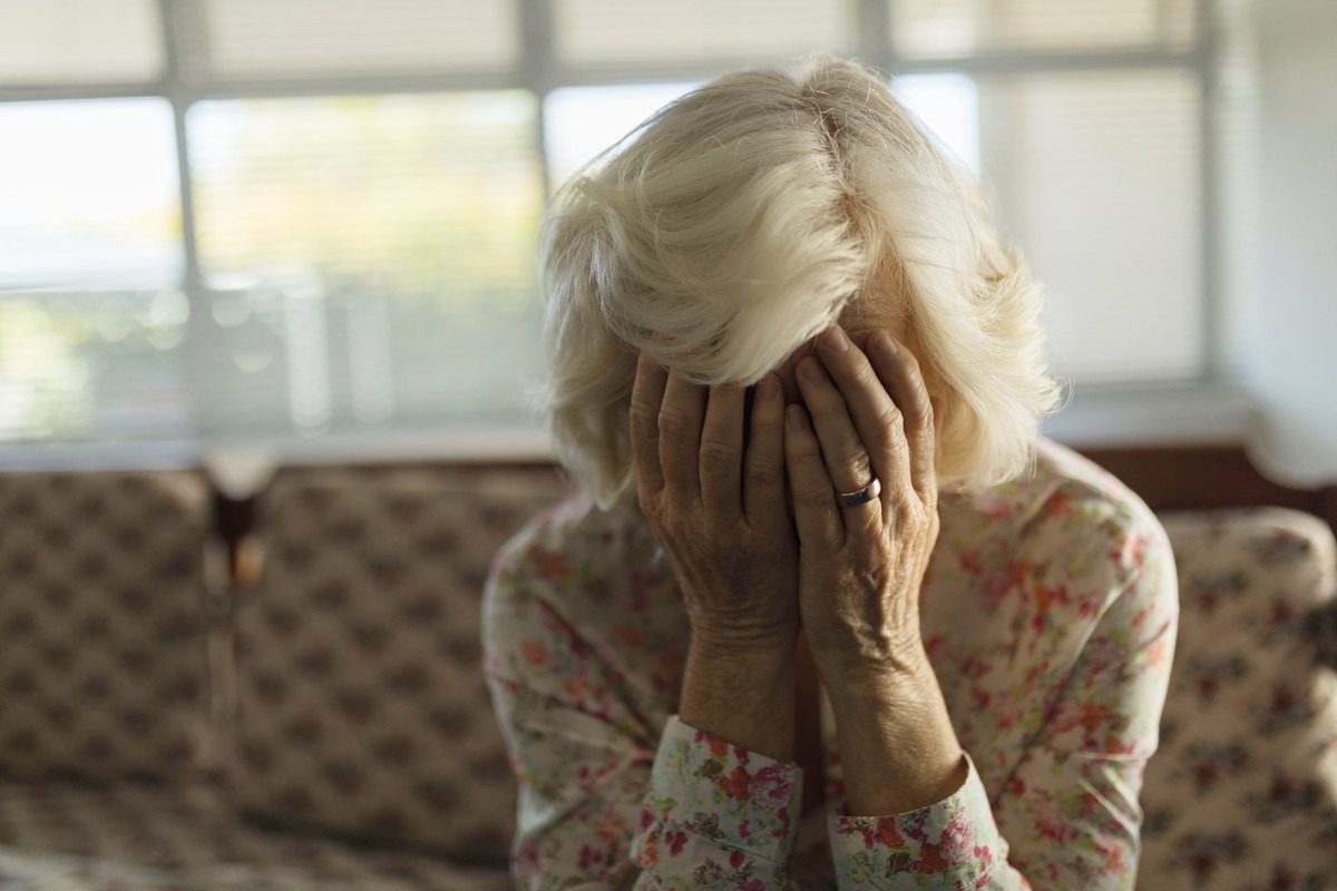 Senior horror. The son has been abusing his mother for months. Suddenly he took the ax