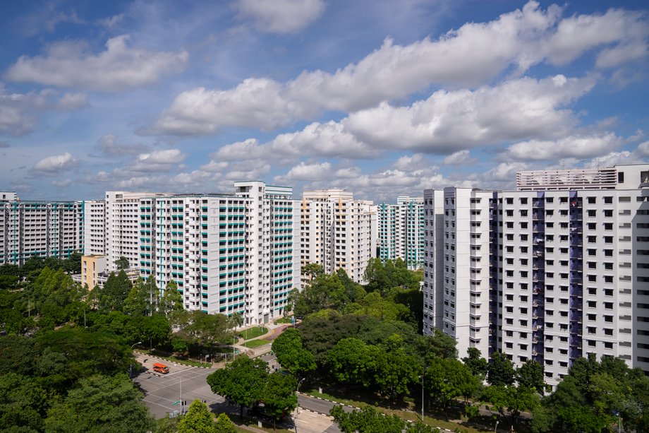 Bloki mieszkalne HDB w Jurong West w Singapurze.