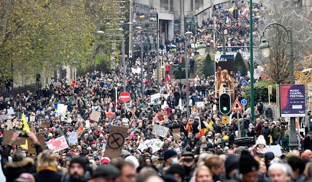 Protest u Briselu zbog kovid restrikcija