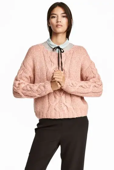 Sweter o gruszbym splocie, H&amp;M, 129,90 zł