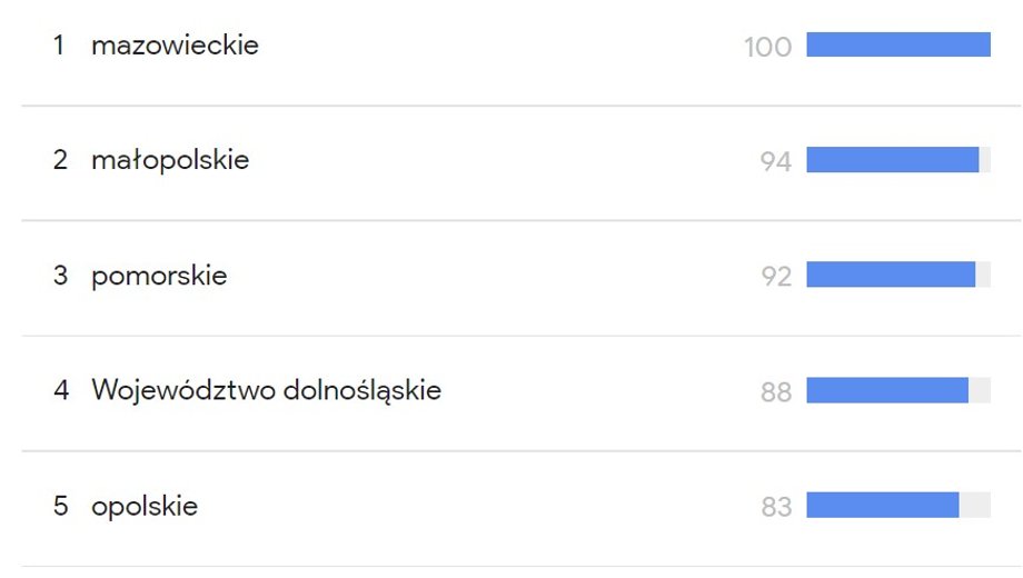 Polacy z tych regionów najczęściej szukali informacji nt. wyborów