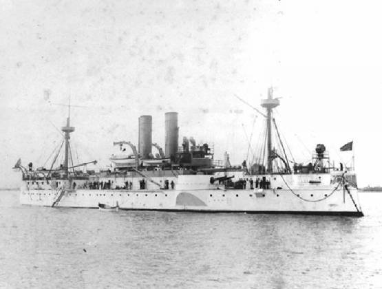 USS Maine - wybuch na pokładzie tego okrętu wywołał  wojnę amerykańsko-hiszpańską w 1898 (domena publiczna)