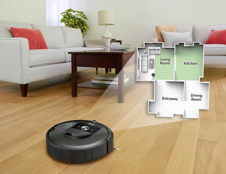 Roomba i7 - zmapowane pomieszczenia