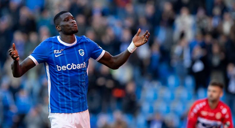 Paul Onuachu celebrates his goal