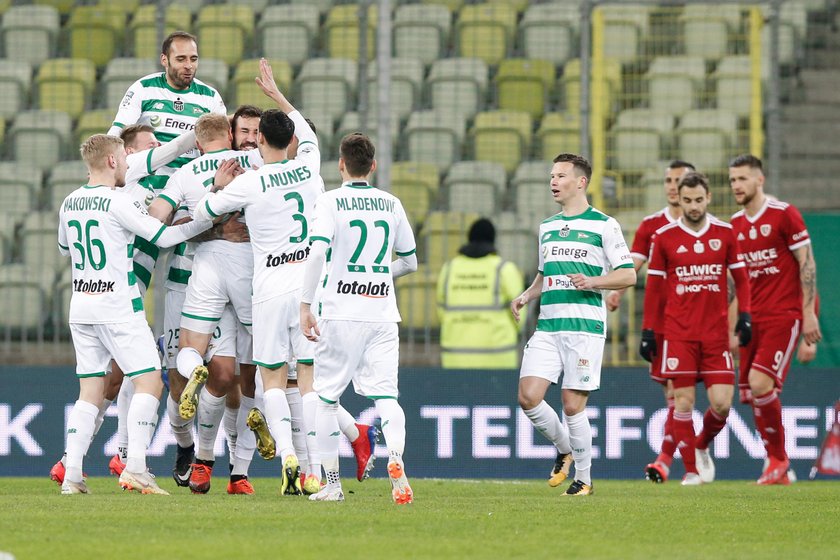 Pilka nozna. Ekstraklasa. Lechia Gdansk - Piast Gliwice. 29.03.2019