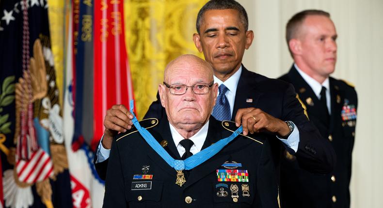 Bennie G. Adkins, 86, Dies; Honored for Vietnam Heroics