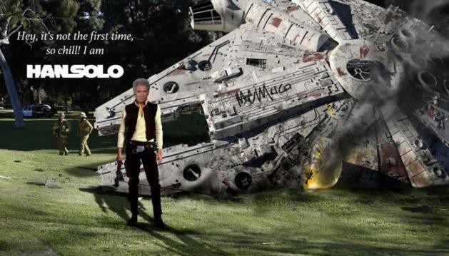 Wypadek Harrisona Forda w memach