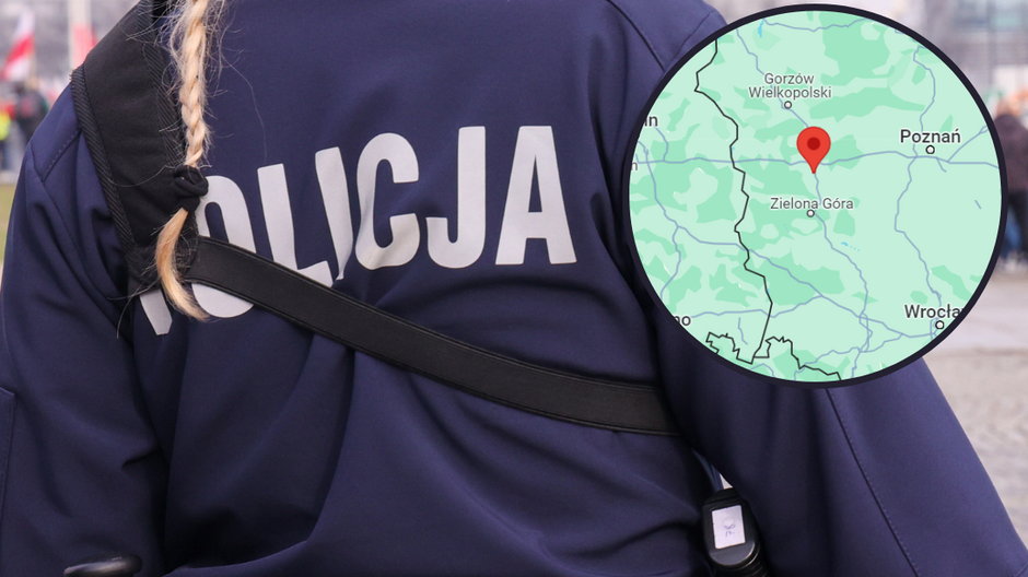 Policjanci ze Świebodzina (woj. lubuskie) znaleźli zwłoki niemowlęcia (Zdjęcie w kółku: Mapy Google)