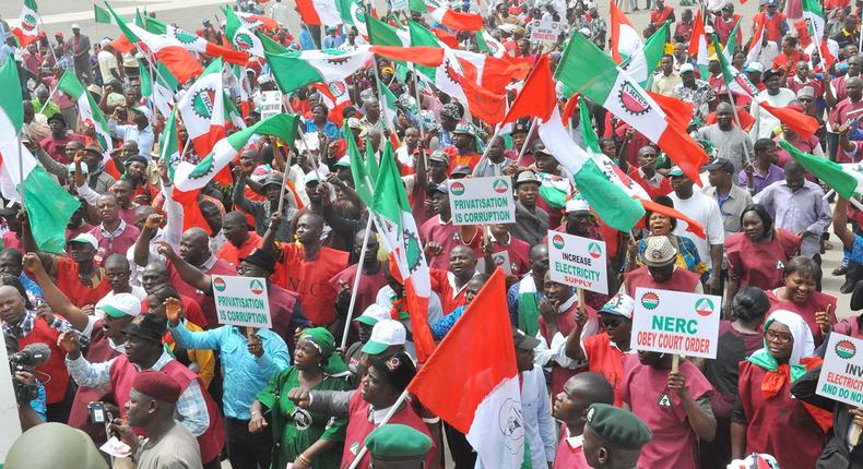 A protest organised by Nigeria Labour Congress. (Punch)