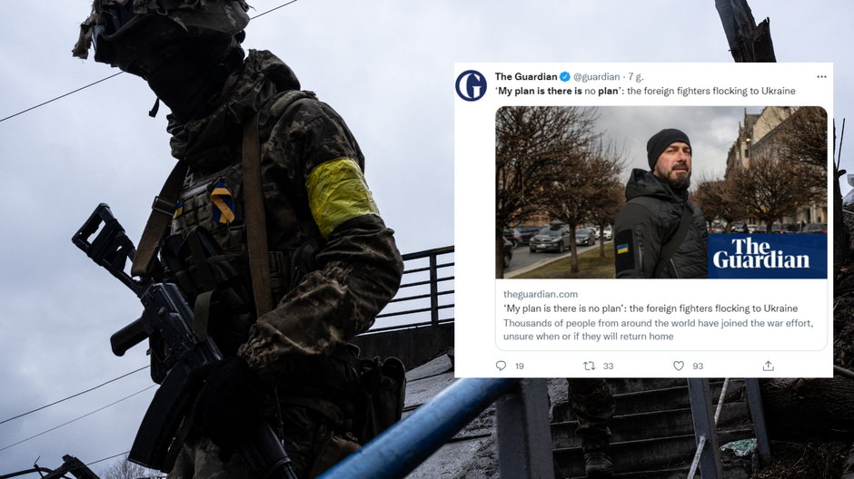 Brytyjczyk Igor Gawrylko, bohater reportażu "Guardiana", jest jednym z tysięcy ochotników, którzy jadą na wojnę do Ukrainy (Zdjęcie ilustracyjne, twitter.com/guardian)
