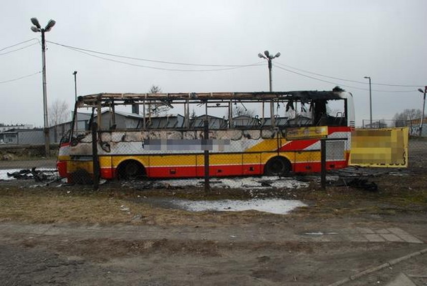 Pożar autobusu w Krośnie