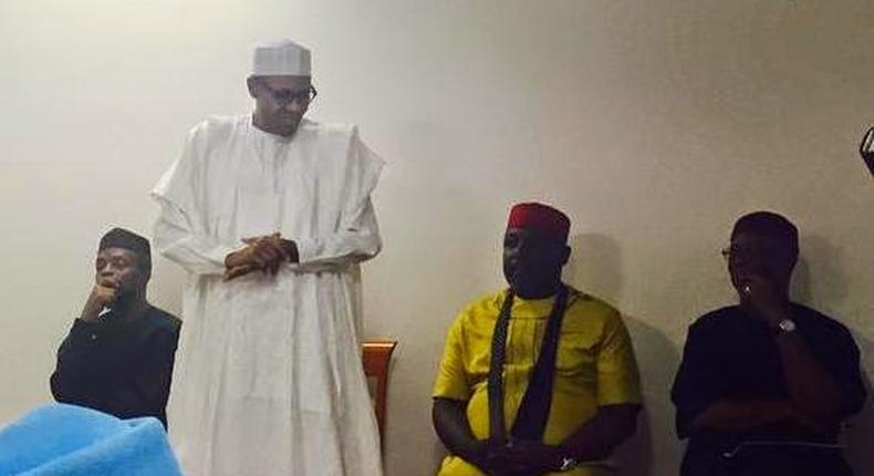 President Muhammadu Buhari meets with APC governors on May 5, 2015.