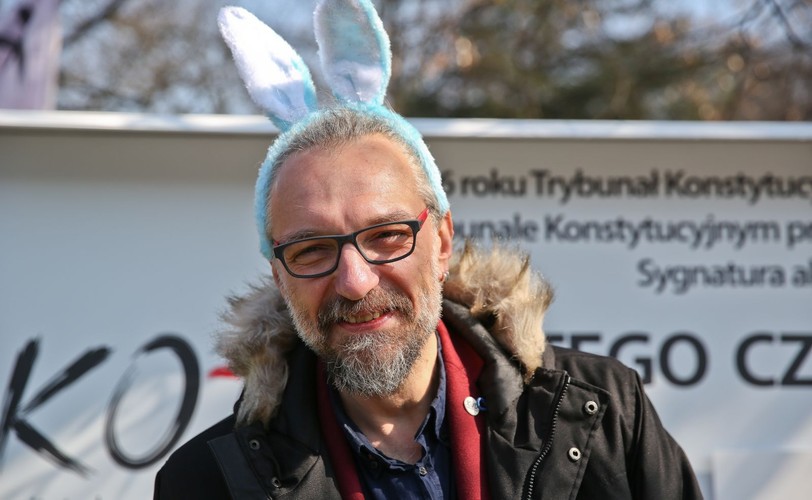 WIELKANOCNA DEMONSTRACJA KOMITETU OBRONY DEMOKRACJI PRZED KANCELARIĄ PREMIERA