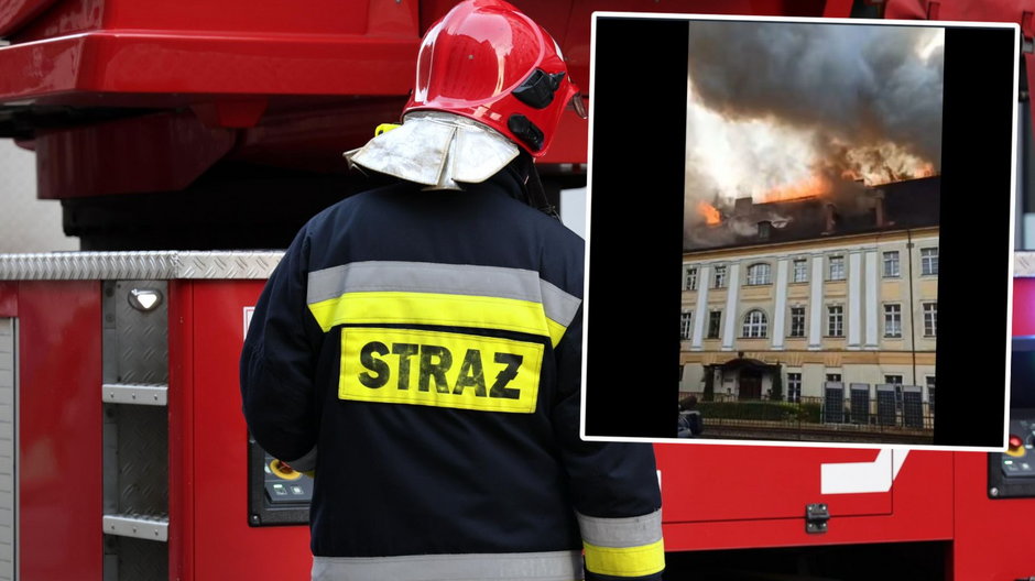 Pożar w Akademii Jakuba z Paradyża w Gorzowie Wielkopolskim