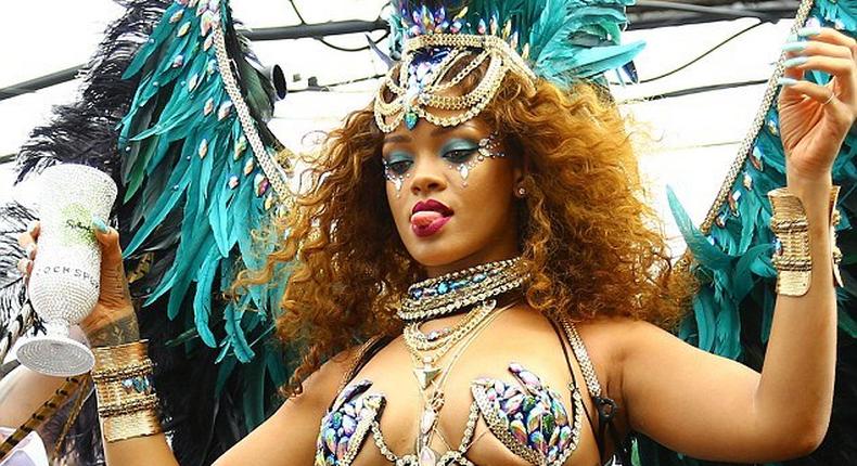 Rihanna at the popular Kadooment Day parade in Barbados