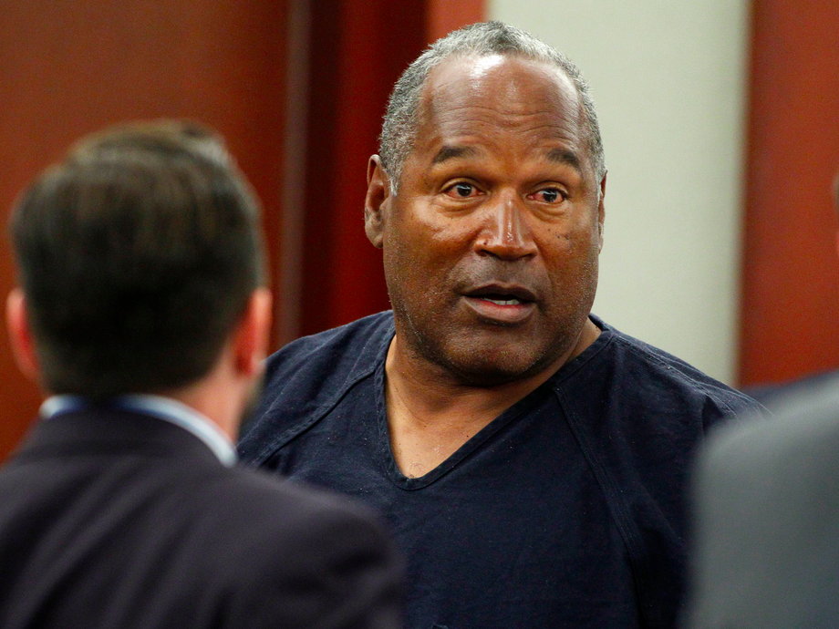 O.J. Simpson while on trial for armed robbery and kidnapping.