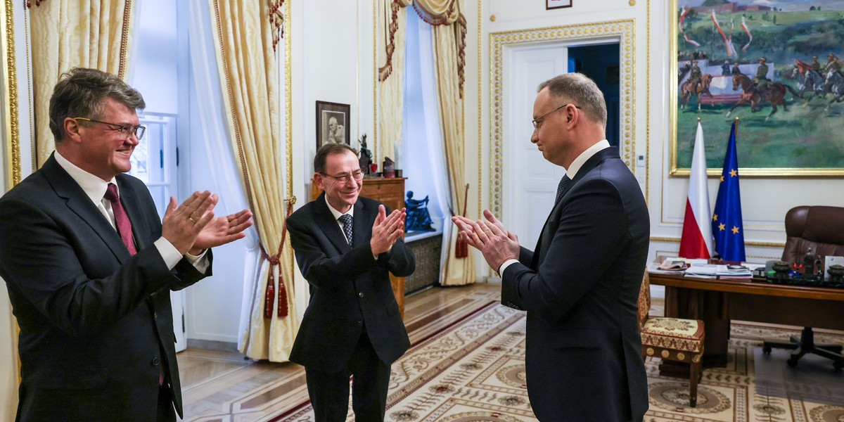 Mariusz Kamiński i Maciej Wąsik w Kancelarii Prezydenta.