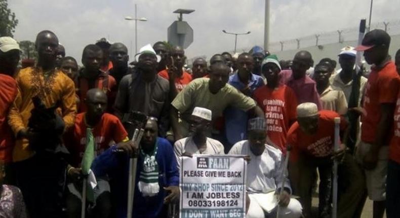 Physically challenged persons protest in Lagos