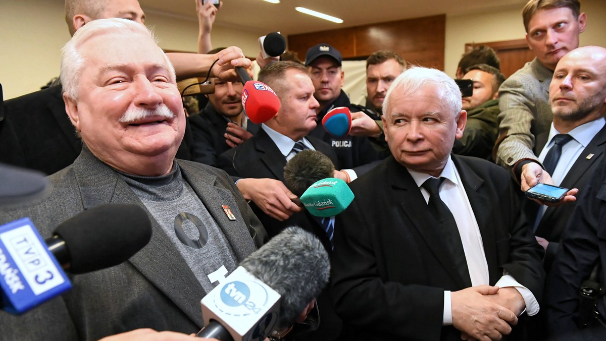 Lech Wałęsa i Jarosław Kaczyński