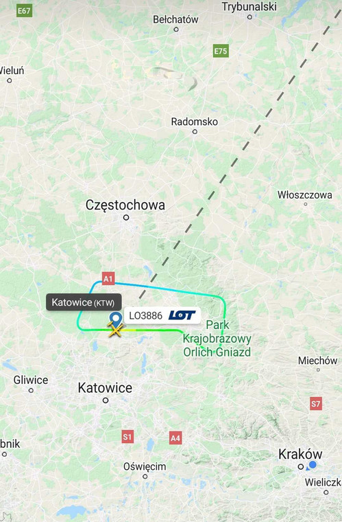 Samolot LOT z Katowic do Warszawy zawrócił tuż po starcie
