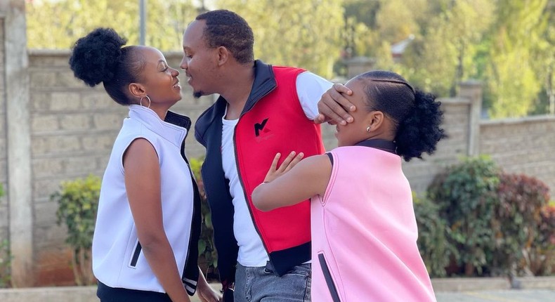 Abel Mutua, his wife Judy Nyawira and daughter Mumbua