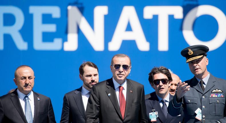 Turkish President Recep Tayyip Erdogan at NATOheadquarters in Brussels, May 25, 2017.