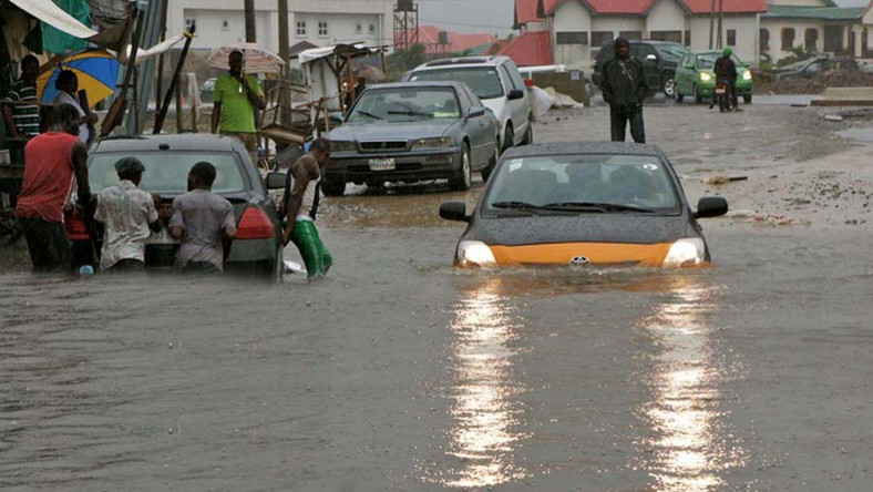 A flooded road