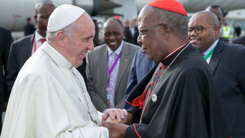 File image of Pope Francis with John Cardinal Njue during his last visit to Kenya