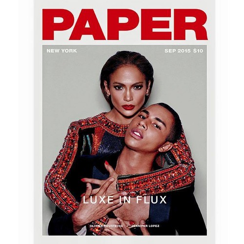 Jennifer Lopez i Oliver Rousteing na okładce magazynu 'Paper'