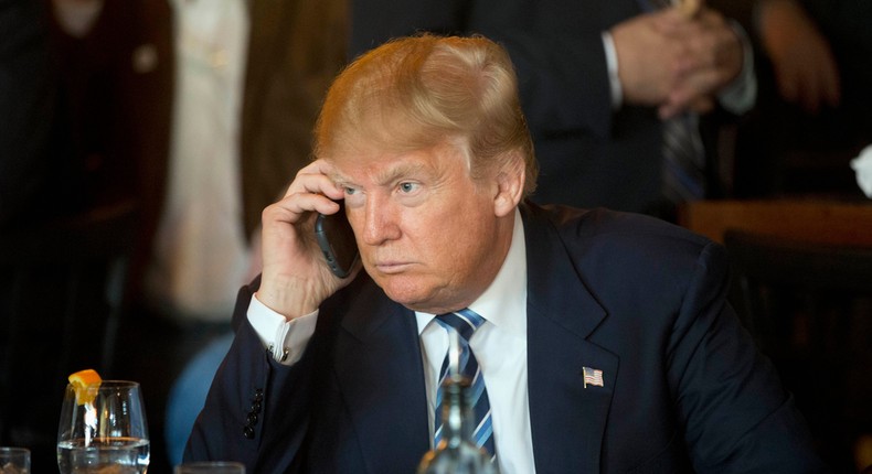 President Donald Trump during a lunch stop in South Carolina.