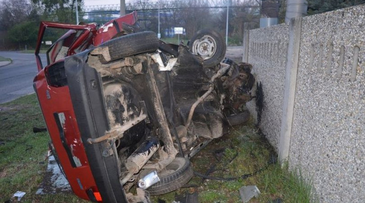 A fiú túl gyorsan hajtott /Fotó: police.hu