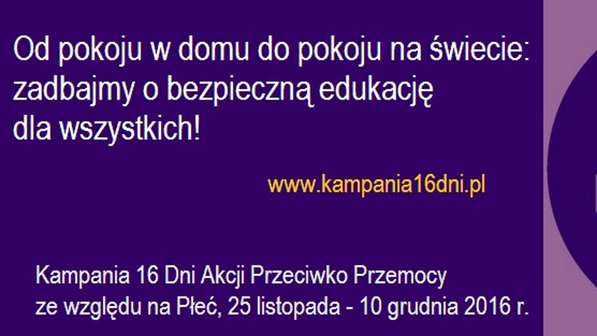 Już po raz 25. między 25 listopada a 10 grudnia w 180 krajach świata, w tym Polsce, odbędzie się Kampania 16 Dni Akcji Przeciwko Przemocy ze względu na Płeć. To okazja do zwrócenia uwagi na problem i poznania sposobów przeciwdziałania mu.