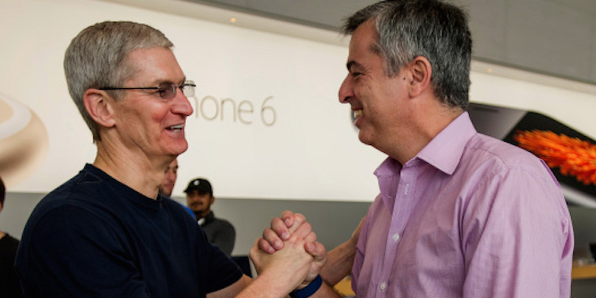 Apple CEO Tim Cook and SVP Eddy Cue.