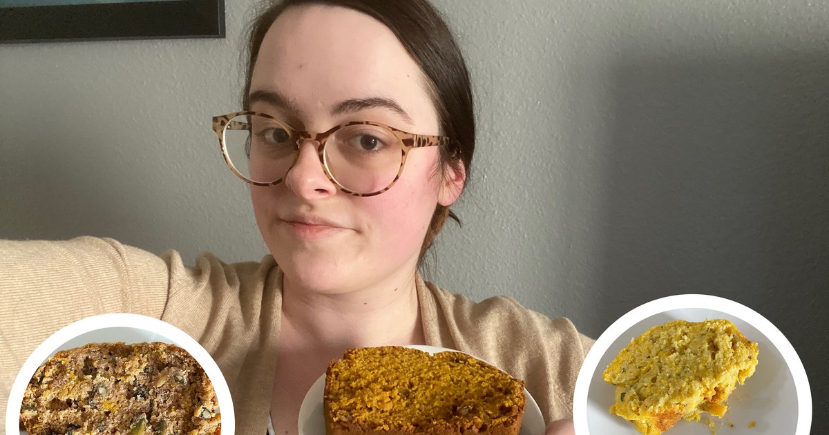 I made pumpkin bread using recipes from Carla Hall, Bobby Flay, and