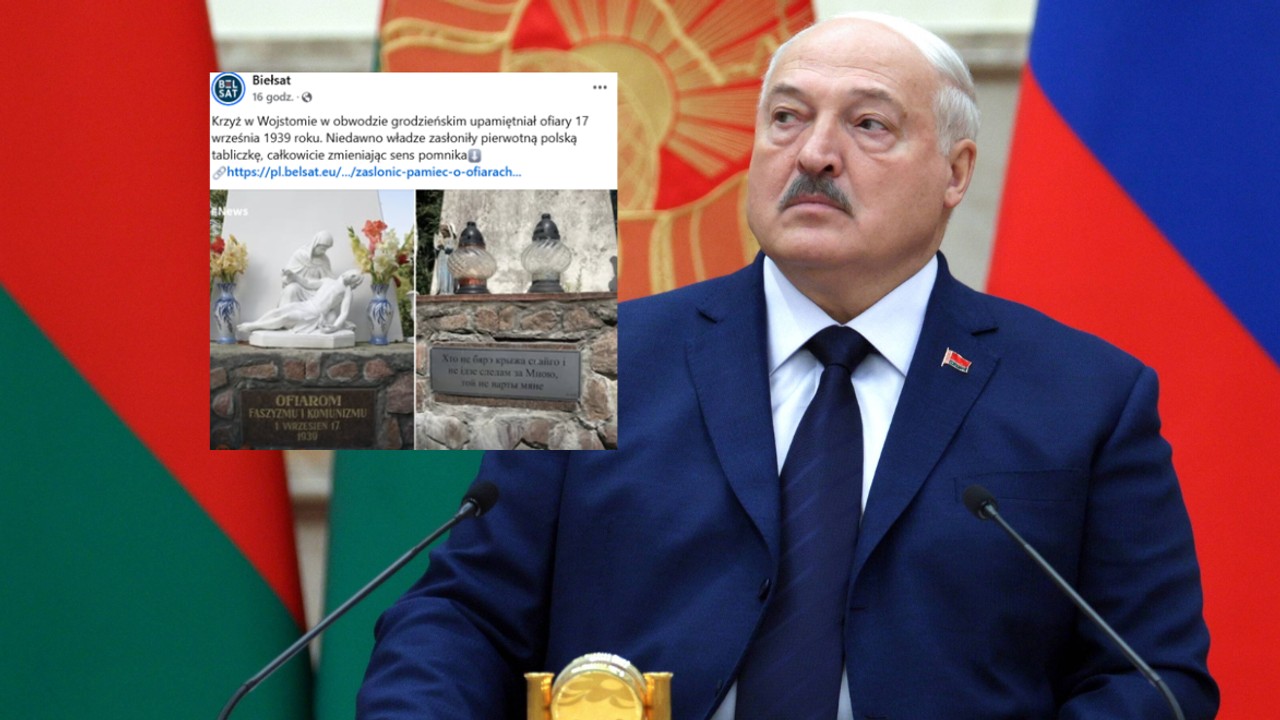 Reżim Aleksandra Łukaszenki zakrył polską tablicę. 