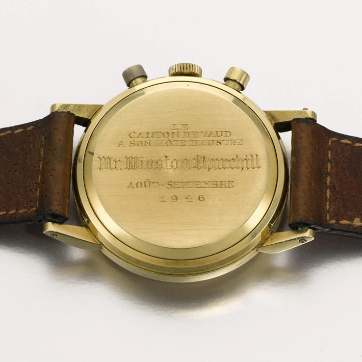 Lemania wristwatch formerly owned by Sir Winston Churchill for auction