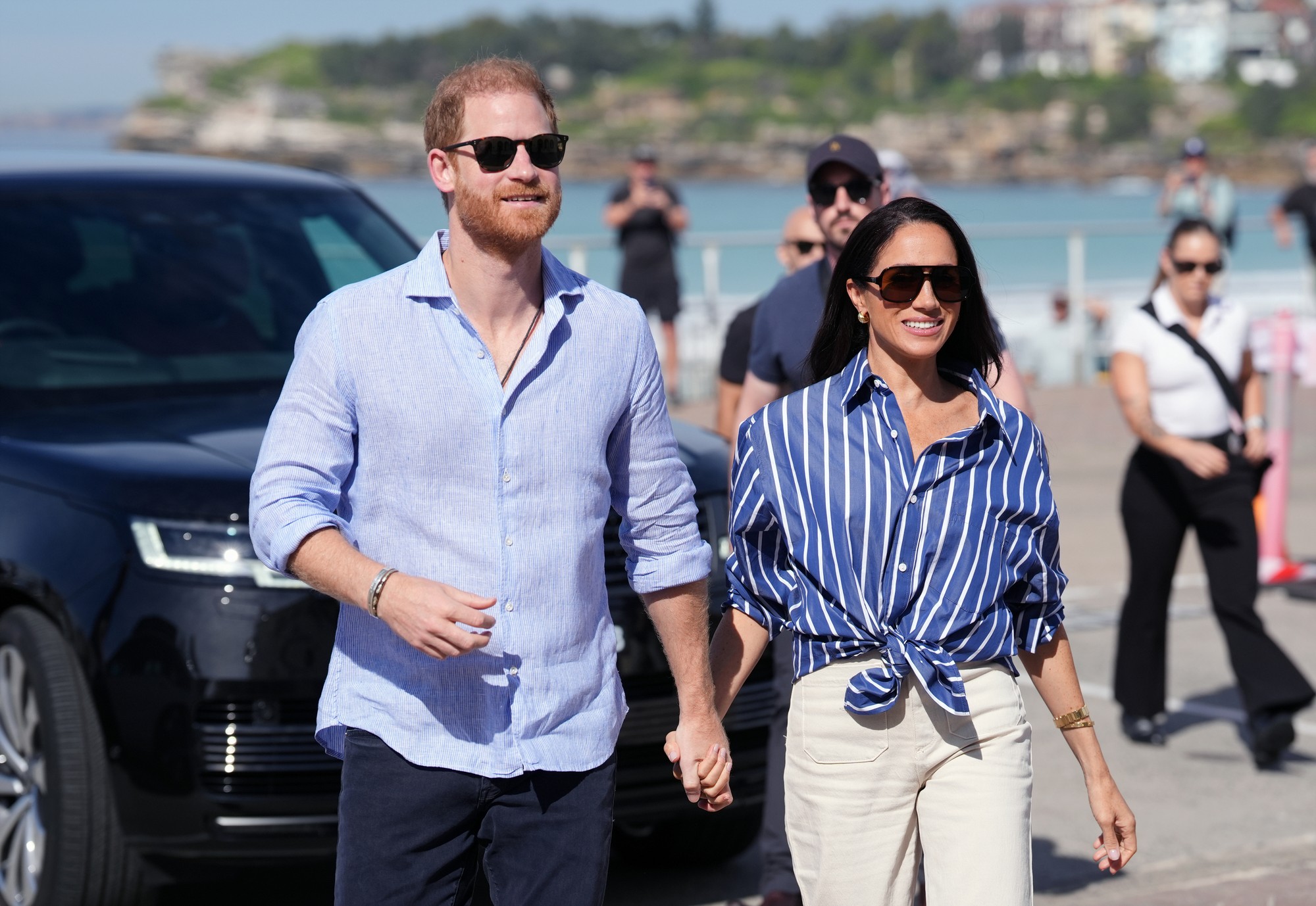 Britský princ Harry a jeho manželka Meghan počas návštevy Austrálie. 
