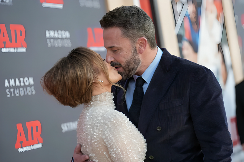 Jennifer Lopez and Ben Affleck at Regency Village Theatre on March 27, 2023 in Los Angeles, California. JC Olivera/GA/The Hollywood Reporter via Getty Images.