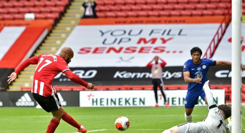 Sheffield United striker David McGoldrick scored in the win over Chelsea