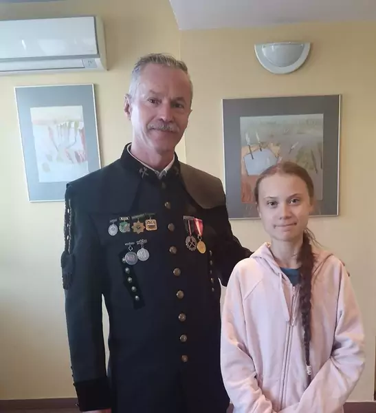 Jerzy Hubka i Greta Thunberg / fot. Facebook Jerzy Hubka