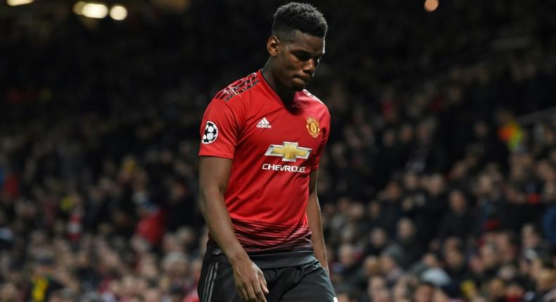 Paul Pogba was sent off in Manchester United's loss to PSG