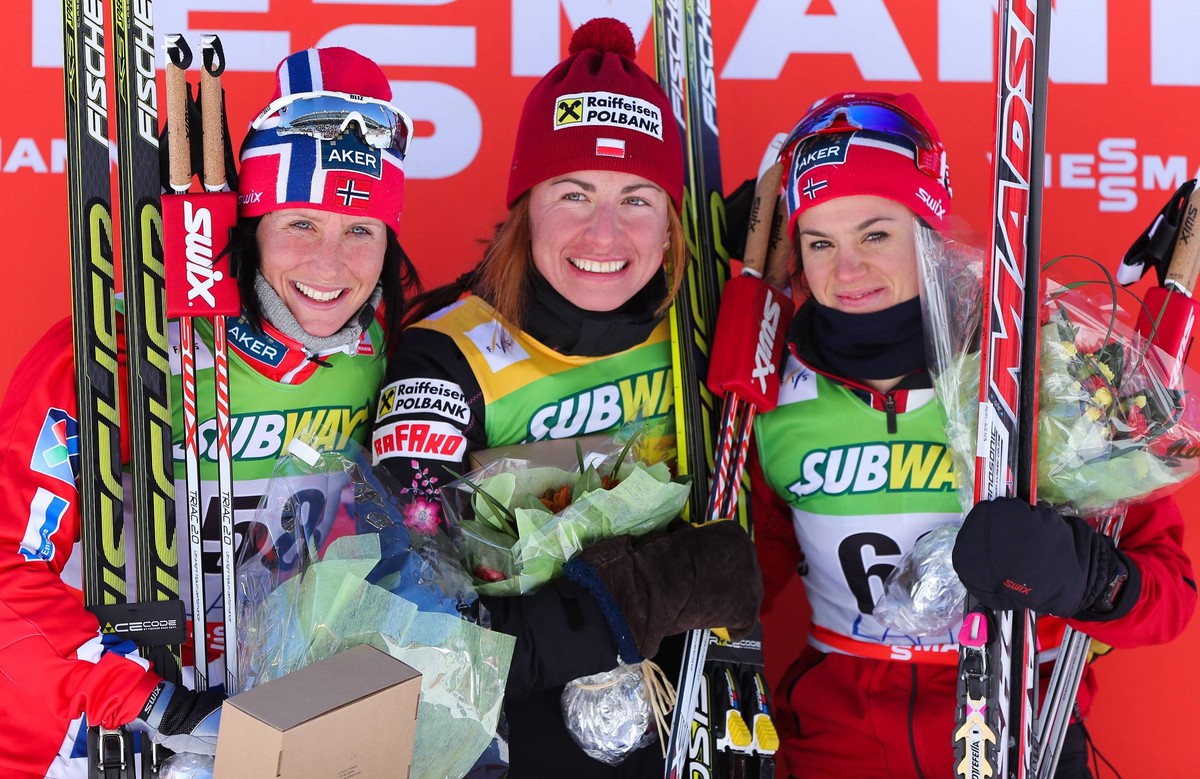 Marit Bjoergen, Justyna Kowalczyk i Heidi Weng