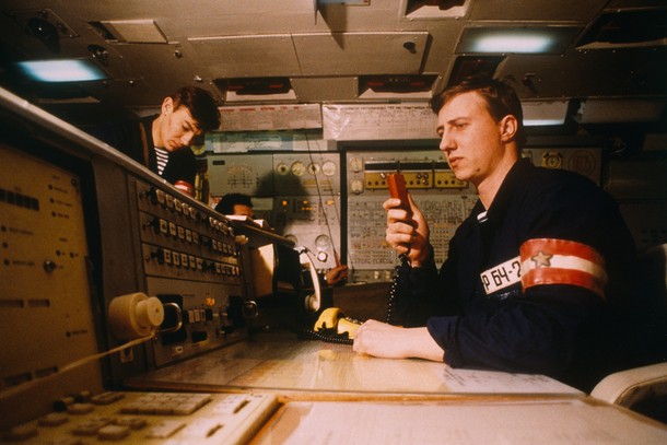 Centrala dowodzenia atomowego okrętu podwodnego klasy Akuła (Typhoon), lata 80. XX w.