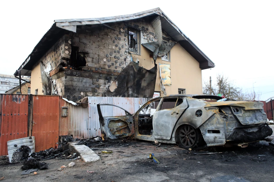 Oštećena veterinarska klinika u Kijevu
