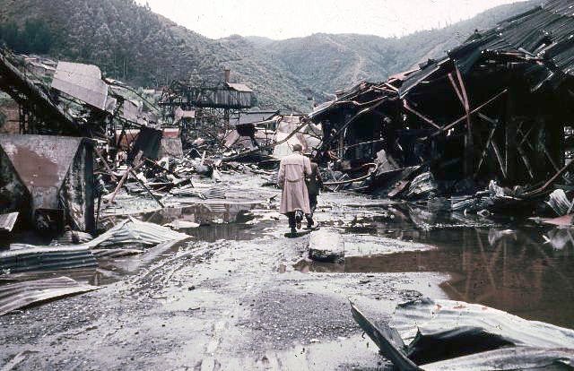 Infrastruktura Altos Hornos y Acerías de Corral po trzęsieniu ziemi w Valdivii w 1960 / fot. CC-BY-SA 3.0